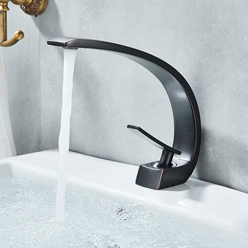Robinet de grue de lavabo monotrou en laiton rose pour mitigeur d'eau de salle de bain