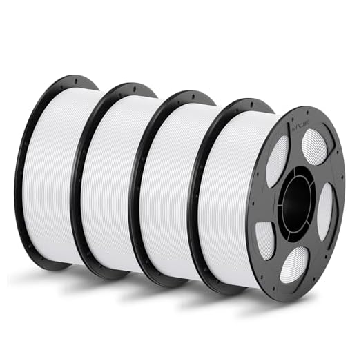 ANYCUBIC PLA Filament 1.75mm Bundle, 3D Printing PLA Filament 1.75mm Dimensional Accuracy +/- 0.02mm, 1KG Reusable Spool (2.2 lbs), 4KG White
