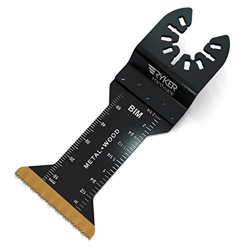 Ryker Hardware Multi Tool Blades: 6 Titanium Bi-Metal Oscillating Tool Blades For Metal & Wood, Compatible With Fein Multimaster, Rockwell, Dewalt, Makita, Milwaukee, Porter Cable, Ridgid #TOP1