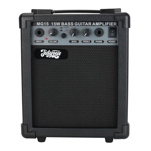 Jidyous Amplificador de bajo 15w Amplificador de bajo electrónico portátil (Black)