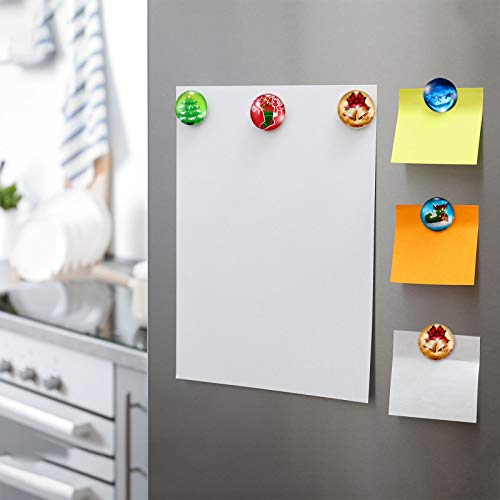 24 imanes navideños para nevera de vidrio 3D miniatura 5