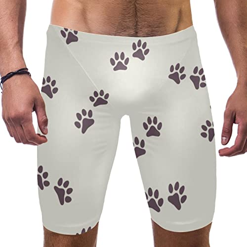 Swim jammers de hombre que reducen la fricci&oacute;n en el agua con dise&ntilde;o Brown Paw Print