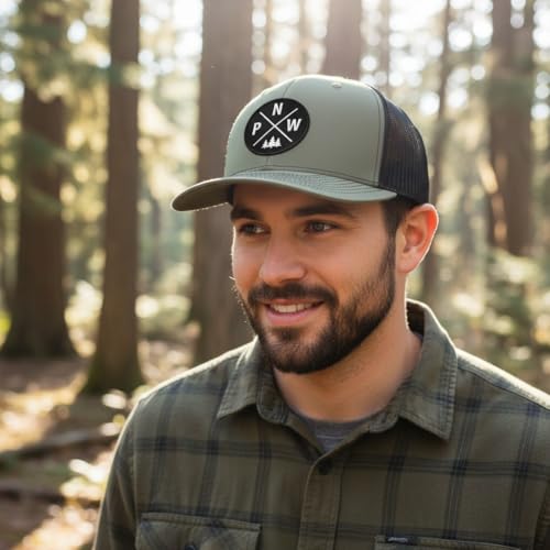 Gorra snapback Richardson 112 con parche de cuero PNW miniatura 3