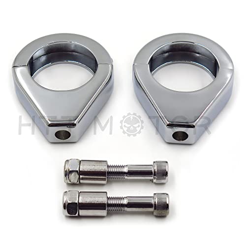 Soporte cromado de intermitentes para tija de 49 mm acabado espejo para H-D Softail 2