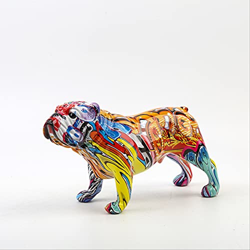 Sculptures Home Decor Creative Color Bulldog Chihuahua Dog Statue Doll Resin Sculpture Home Office Bar Store Decoration Crafts 2831.513.5Cm French Bulldog A #TOP1
