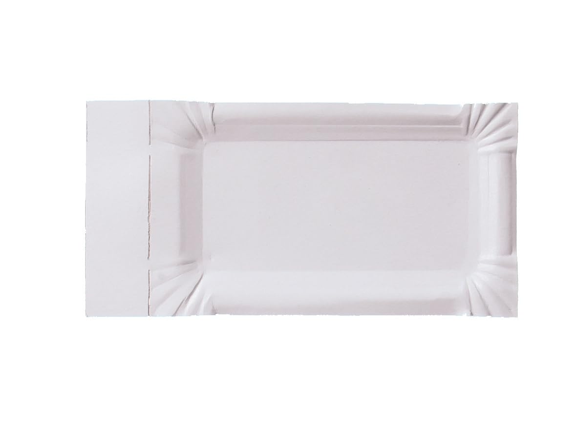 Pro DP 2000 Pappteller Imbisspappen Papierteller mit Abriss, abtrennbarer Wurstanfasser 8x18+3cm weiß Bio Frischfaser fettresistent