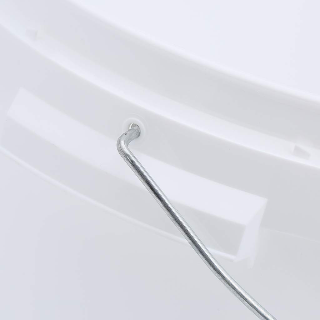 Secchielli in plastica bianca con coperchio, 5 x 20 litri