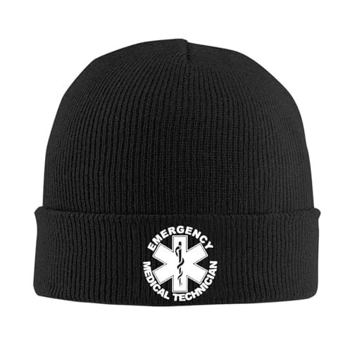 XVBCDFG Star of Life EMT - Berretto da sci con bandiera americana EMT Paramedic Medic, berretto invernale classico caldo per donne e uomini, Nero , Taglia unica XVBCDFG Star of Life EMT - Berretto da sci con bandiera americana EMT Paramedic Medic, berretto invernale classico caldo per donne e uomini, Nero , Taglia unica