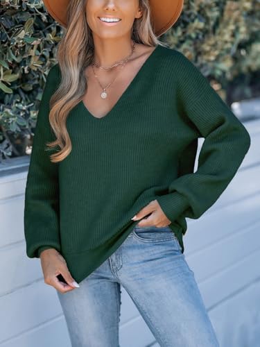 Image of CUPSHE Sweaters for Women Bow Pullover Knit Tops | Long Sleeve V Neck Pullover Sweaters, Soft and Cozy Fabrics, Relaxed Fit, Fall Clothes, Winter Clothing, Cute Fashion