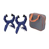 Greensen Ratschende Handklemme, 0-50 Mm Schnellspannklemme mit Aufbewahrungstasche, Legierung und Glasfaserverstärktem Nylon, Flache Auflagen für Holzbearbeitung, Metallmontage