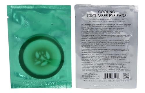 CALA Cooling Cucumber Under Eye Patches, Pre-Moistened Eye Pads with Cucumber Extract, Hyaluronic Acid, Aloe & Vitamin E, 5 Pairs, 10-20 Min Depuffing Eye Treatment