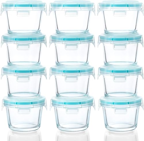 Recopilación de Pyr o rey los más solicitados. 40 U Chef Mini Recipientes de Vidrio para Almacenamiento de Alimentos, 12 Frascos de Vidrio Pequeños de 5 Onzas con Tapas de Bloqueo, Recipientes de Alimentos Herméticos