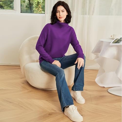 Women's Turtleneck Sweater Long Sleeve Lightweight Pullover Knit Tops4