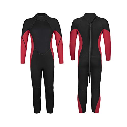 MarsSportキッズウェットスーツ3mmネオプレンサーマルフルボディ水着長袖シュノーケリング水泳ダイビングワンピースバックジップサンプロテクション幼児男の子女の子青年のためのショーティーウェットスーツ