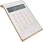 Calculator,Ultra Thin Standard Function Electronics Desktop Calculators,Big Button 8 Digit Large LCD Display,Portable Handheld Counter with Calendar for Daily Basic Office Home,School,Bank(White)