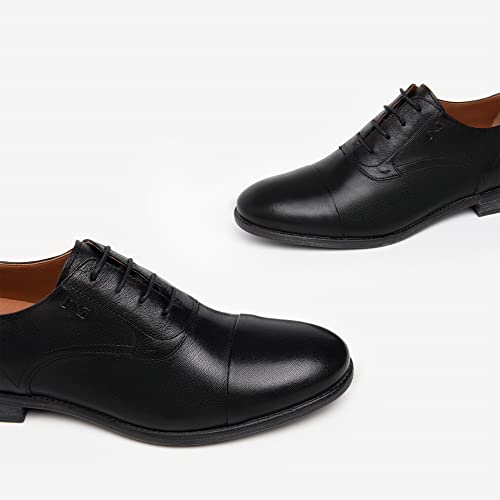 Zapato elegante negro de alta gama con cordones modelo E302782 4