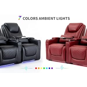 Hometheaterseatingseatstheaterreclinerchairsofagamemovietheaterchairswith7colorsambientlightinglumbarpillowsidepockettraytablepowerreclineblack Urban Country Home Decor Home theater seating seats theater recliner chair sofa game movie theater chairs with 7 colors ambient lighting lumbar pillow side pocket tray table power recline black urban country home decor