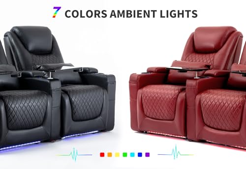Hometheaterseatingseatstheaterreclinerchairsofagamemovietheaterchairswith7colorsambientlightinglumbarpillowsidepockettraytablepowerreclineblack Urban Country Home Decor Home theater seating seats theater recliner chair sofa game movie theater chairs with 7 colors ambient lighting lumbar pillow side pocket tray table power recline black urban country home decor