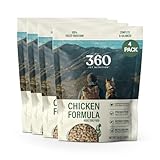 360 Pet Nutrition Freeze-Dried Raw Dog Food – Chicken Recipe with Liver & Organs, High Protein, Omega-3s, Fruits, Veggies & Superfoods, Grain-Free, No Fillers 4 x 16 oz Made in USA