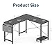 Elevon L Shaped Desk Gaming Computer 50 Inch Reversible Corner Table PC Work Table for Writing Study Student with Wood Tabletop Metal Frame CPU Stand Side Bag for Home Office Small Place