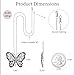 Jewelili Womens Sterling Silver Butterfly Necklace with 1/3 CTTW Black and White Round Diamonds | 18