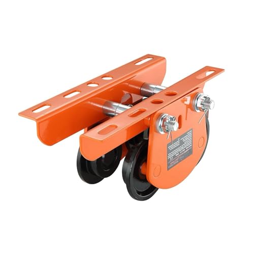 TRSGD Carro Manual para polipasto eléctrico con Capacidad de 1100 LB para PA200, PA250, PA300, PA400, PA500, Ancho de Brida Ajustable para Vigas en I Rectas y Curvas