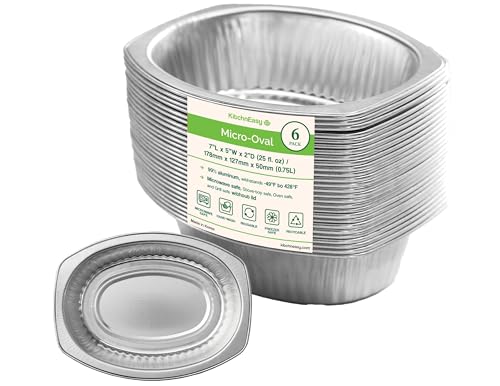 7' Oval Heavy Duty Aluminum Container | To-Go Boxes, Meal Prep Containers,...