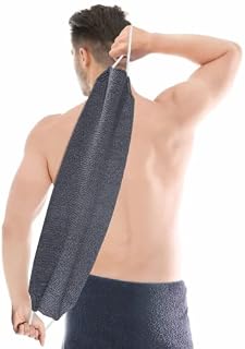 Migliore Wear Back Scrubber for Shower, Double Layer/Side Back Shower Scrubber with Handles for Men & Women, Deep Exfoliating Back Washer/Natural Body Exfoliator Bath Scrub Loofah