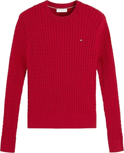 Tommy Hilfiger Damen Co Cable C-nk Ls Sweater Ww0ww44993 Pullover Sweater, Himbeersaft, M – Ansicht 5