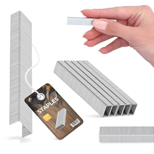 5000x Grapas para Tacker 8 mm 53A Tapicería Grapadora Manual para Madera Muebles Películas Fuertes Universales Acero Inoxidable Placas de Yeso Recambio de Pistola Grapadora
