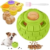Boule à friandises pour chien 3 en 1 : YEENER a conçu le produit en deux parties séparées. La partie supérieure peut stocker des aliments congelés (qui peuvent être congelés secs ou humides, y compris des aliments visqueux pour chiens, des milkshakes faits maison et d'autres aliments pour chiens). La partie inférieure peut cacher quelques petites particules de nourriture, et les parties supérieure et inférieure peuvent mieux puzzle et rendre le chien plus intéressant dans le processus de recherche de nourriture