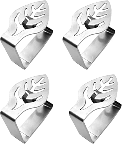 Table Cover Clamps, 4PCS Tablecloth Clamp Holder Thickened Strong Cloth Clip Table Cover Clamps table clips (Size : One size) (Color : Leaf)