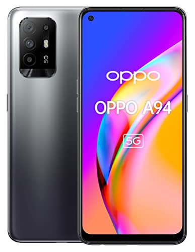 OPPO A94 5G - スマートフォン 128GB、8GB RAM、デュアル SIM、30W 高速充電 - ブラック