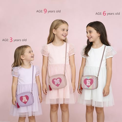 Image of KKXIU Birthday Gifts for Girls Initial Toddler Purse Cute Kids Crossbody Bag