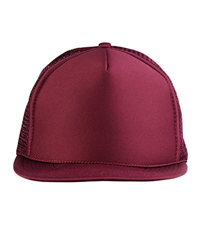Image of NYFASHION101 Plain Mesh Trucker Hat - Breathable 6-Panel Daily Snapback Cap, Customizable Ideal for DIY Embroidery & Patches