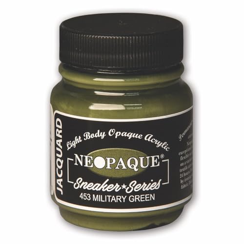 Jacquard Neopaque Acrylic Paint Colour Military Green JAC1453 Sneaker Series Trainers, Shoes and Footwear 66.54ml