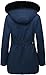 MOERDENG Women's Long Winter Down Coat Thicken Fleece Lined Parka Warm Puffer Jacket With Faux Fur Detachable Hood