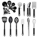 Kitchen Utensil Set - 20 Piece Stainless Steel Cooking Utensils - Nonstick Utensils Spatula Set  Non-stick Heat Resistant Kitchen Cooking Utensils Cookware Set - Best Kitchen Tool Set by HCHUANG