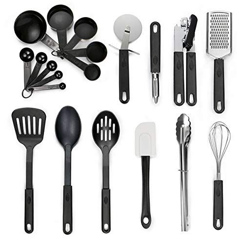 Kitchen Utensil Set - 20 Piece Stainless Steel Cooking Utensils - Nonstick Utensils Spatula Set  Non-stick Heat Resistant Kitchen Cooking Utensils Cookware Set - Best Kitchen Tool Set by HCHUANG