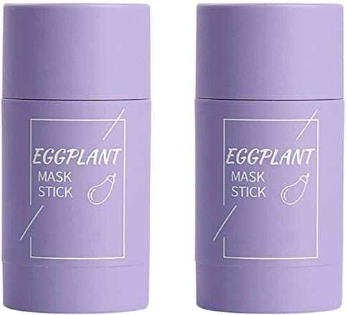 Eggplant Acne Clearing Solid Mask Natural Green Tea Purifying Clay Mask Stick,Blackhead Deep Cleansing Mask,Deep Clean Pore Oil Control Anti-Acne for All Skin Types Men Women (Eggplant)