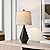 PoKat 20.25'' Table Lamp for Bedroom - Single Bedside Lamp for Night Stand, Small Bedroom Lamp, Modern Night Stand Lamp with Shade, Farmhouse Table Lamp for Living Room, Kids Room, End Table, Black,