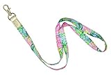 Lilly Pulitzer Cute Lanyard for ID Badges and Keys, Womens Lanyard Keychain, Colorful Lanyard with Metal Hook, Pineapple Shake