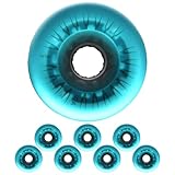 JCXYL EV Inline Skate Luminous Flash Replacement Wheels 8 Pack Inline Skate Wheels 92A Light Up Roller Skate Wheels for Indoor Outdoor Skating,Blue,72MM