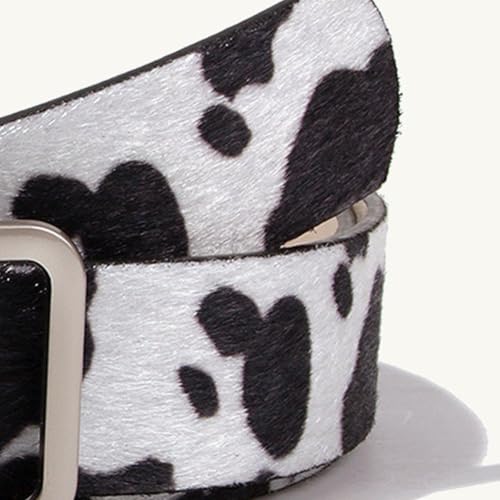 Cow Print Belt Animal Print Belt Leather Waist Strap Womens Dress Accessories for Pants and Dresses Decoration2