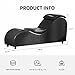 ijuicy Ergonomic Yoga Chair for Adults-Modern Curved Chaise Lounge with Adjustable Cushions, Faux Leather Yoga Stretching Chair for Home Gym, Bedroom & Meditation, Black