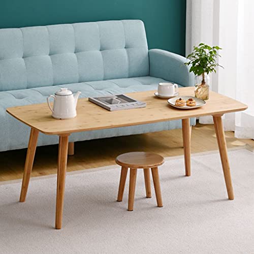 Table basse de salon rectangulaire en bois de bambou massif