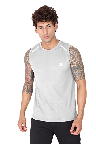 Image of Big Button Mens Dry Fit Stretchable Cut Sleeves Sports Tshirt Tank Top