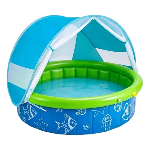 Piscine pour extérieur spacieuse au design soigné et protection solaire intégrée