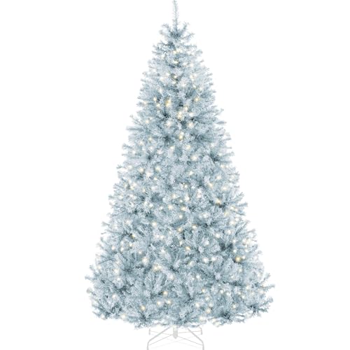 Best Choice Products 6ft Pre-Lit Ice Blue Christmas Tree, Full