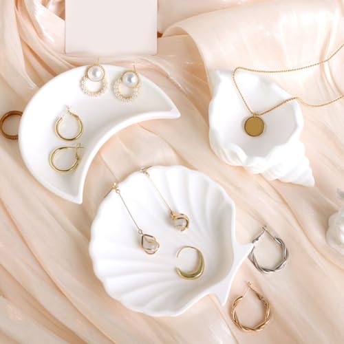 LIFKOME Plateau à Bijoux 3 Pièces en Gypse Blanc, Présentoir Décoratif – vue 3
